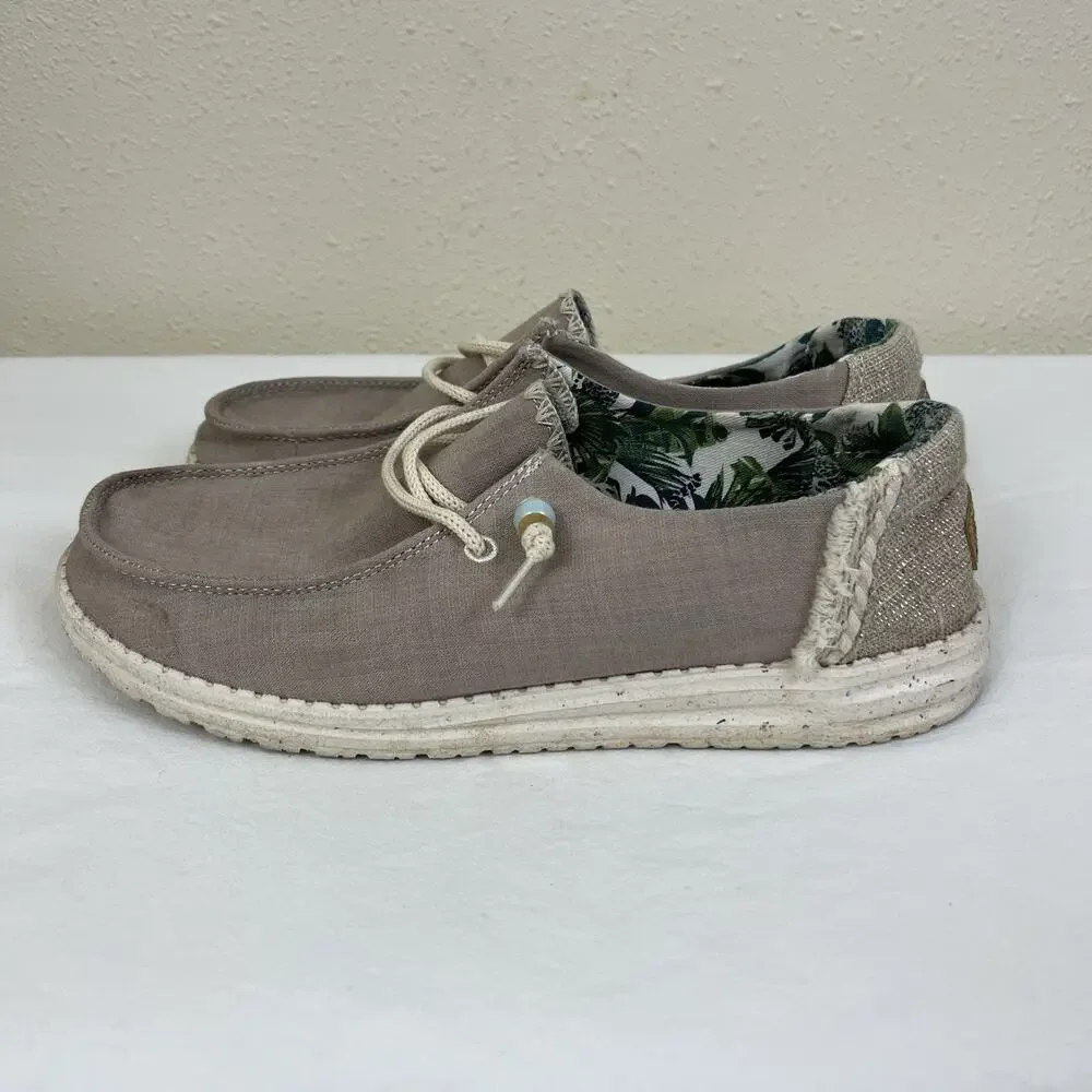 Hey Dude Wendy Fringe Slip On Shoes Womens 8 Beaded Metallic
